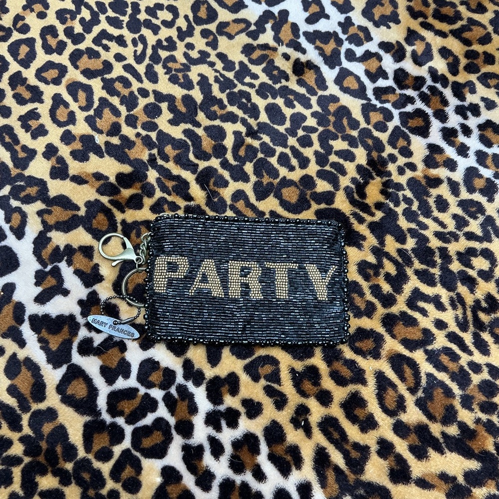 Beaded PARTY coin purse
